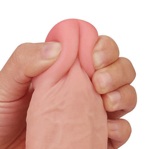 Sliding Skin Dual Layer Dong (9.5 Inches) With Balls Head