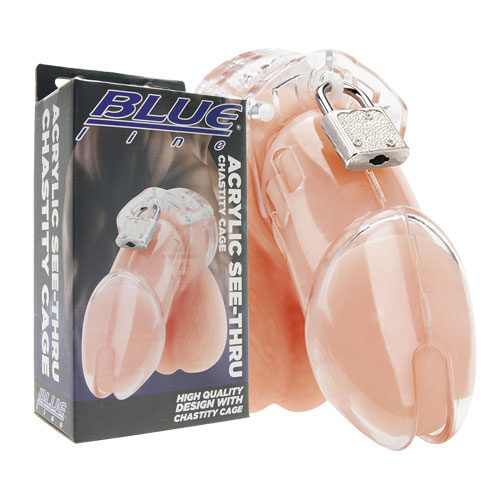 Blue Line Men | Acrylic See-Thru Chastity Cage | Cock Cage
