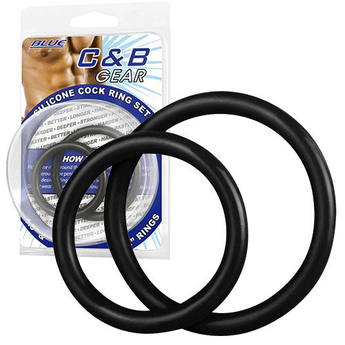 Silicone Cock Ring Set (Black) | Stretchy Cock Rings