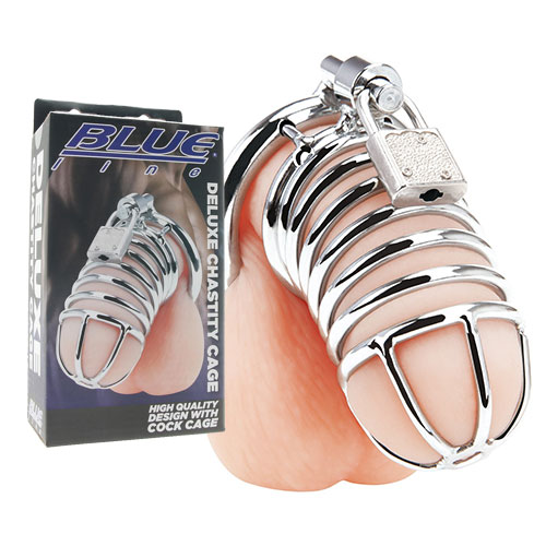 Blue Line Men | Deluxe Chastity Cage | Cock Cage Blue Line Men | Deluxe Chastity Cage | Cock Cage
