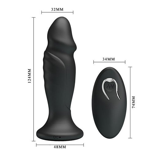 Remote Control Rechargeable Silicone Vibrating Dildo Butt Plug - Image 2