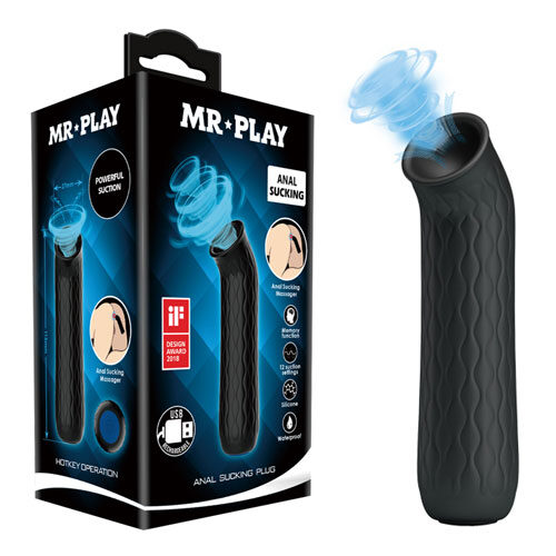 Mr Play USB Rechargeable Silicone Sucking Butt Plug
