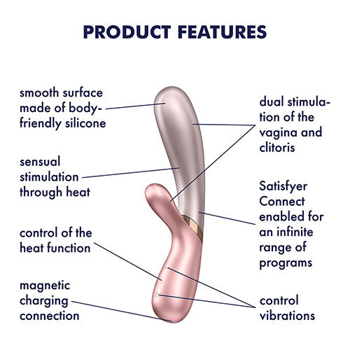 Satisfyer Hot Lover Warming Rabbit Vibrator + App (Rose/Beige) - Image 2