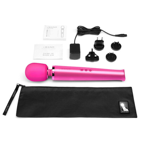 Le Wand Rechargeable Body Massage Wand Magenta (Contents)