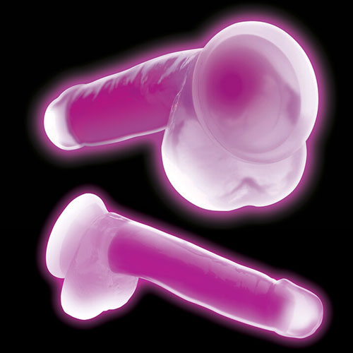 Lollicock 7 Inch Glow In The Dark Silicone Dildo With Balls (Purple) | Night Views