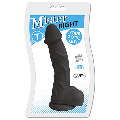 Mr Right 7 Inch Insertable Realistic Dildo (Midnight)