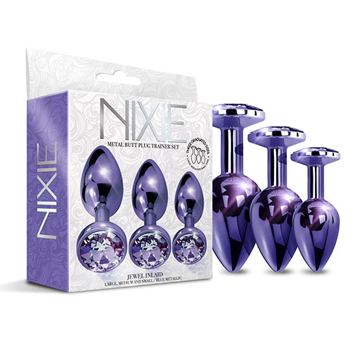 Nixie Metal Butt Plug Set of 3 (Purple) | Anal Sex Toys