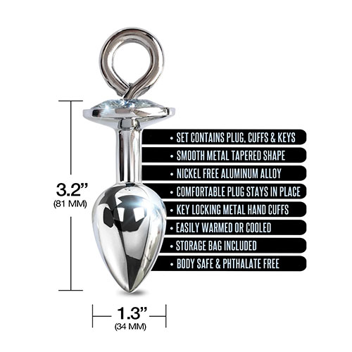 Nixie Metal Butt Plug With Metal Handcuff Set (Silver) | Sex Toys Nixie Metal Butt Plug With Metal Handcuff Set (Silver) | Sex Toys