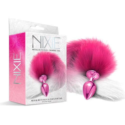 Nixie Metal Butt Plug with Ombre Tail (Pink) | Anal Toys