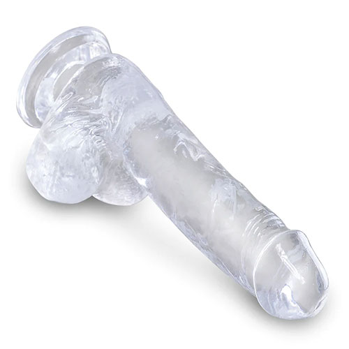 King Cock Clear With Balls 6 Inch Veined Shaft