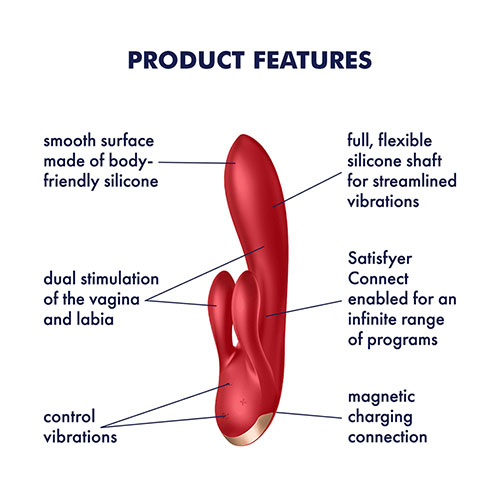 Satisfyer Double Flex (Red) | Rabbit Vibrator Features