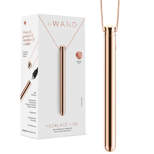 Le Wand Chrome Vibrating Necklace (Rose Gold) | Clitoral Vibrators